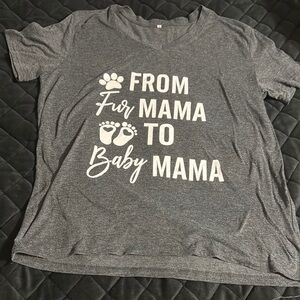 Gray maternity  Shirt with Fun Print